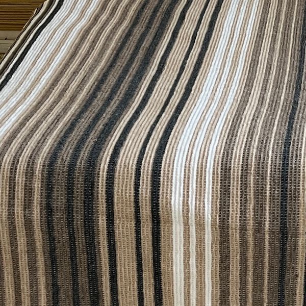 Soft plaid blanket 200x220 cm 50% wool, coffee striped