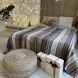 Soft plaid blanket 200x220 cm 50% wool, coffee striped