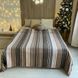 Soft plaid blanket 200x220 cm 50% wool, coffee striped