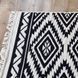 Cotton rug 80x300 cm double-sided, diamond pattern, black