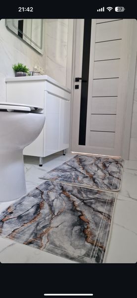 Комплект килимків для ванної 50x60/60x100 см, мармур BTR-37 фото