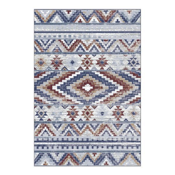Lint-free carpet 80x300 cm "Ethnic harmony" anti-slip, gray