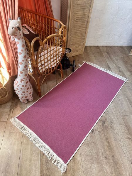Cotton rug 80x150 cm, anti-slip, pink