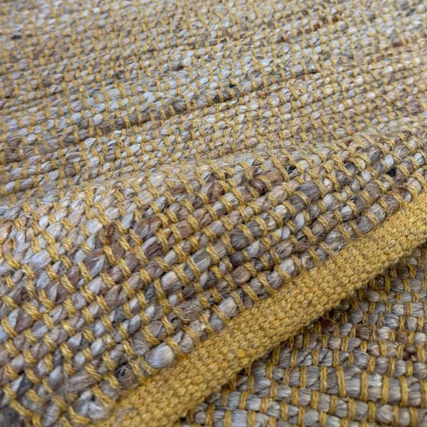 Handmade rug 60x90 cm, seaweed and cotton, natural yellow