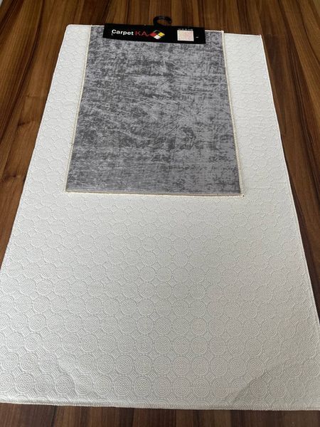 Комплект килимків для ванної 40Х60/60Х100 см , "Вельвет" сірий  CP-1921 фото