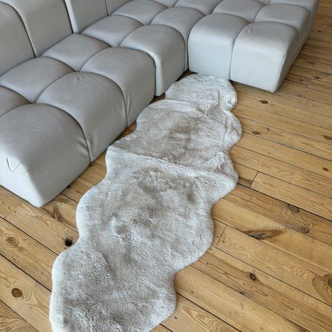 Faux fur carpet "Soft Cloud" 75x100 cm for bedroom, living room, beige