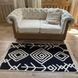 Cotton rug 80x150 cm double-sided, ethnic motifs, black
