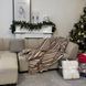 Soft plaid blanket 200x220 cm 50% wool, brown striped