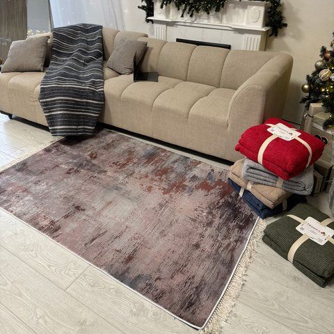 Lint-free carpet 80x150 cm "Marble shine" anti-slip, pink