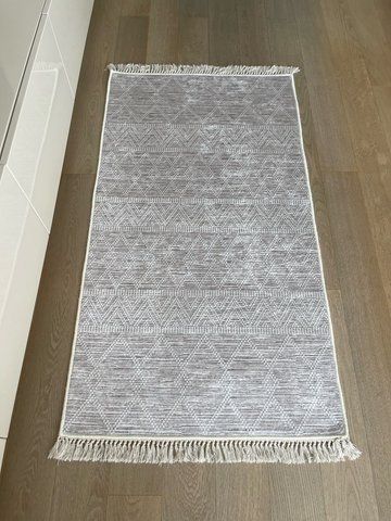 Безворсовий килим 80*300 см антиковзаючий , сірий МВ-0011-80-300 фото
