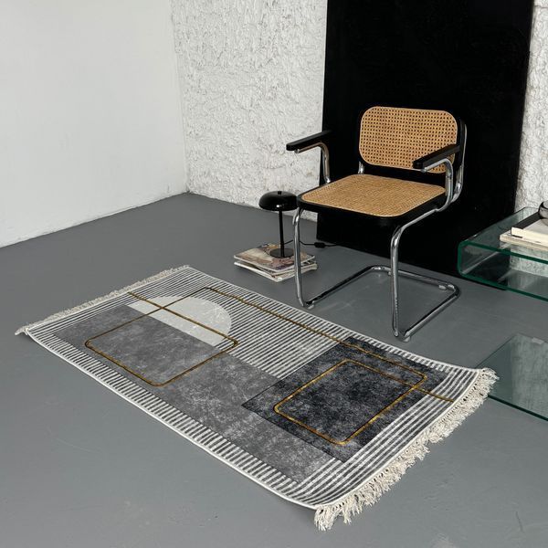 Lint-free carpet 80x200 cm "Northern Lights" anti-slip, gray