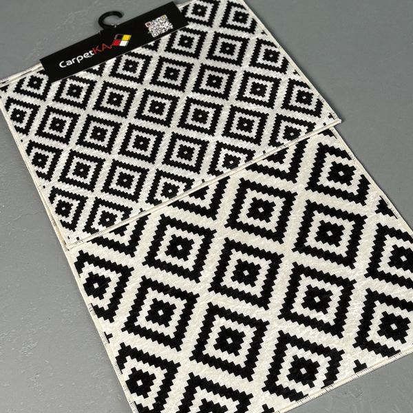 Bath mat set 50x60/60x100 cm, black and white