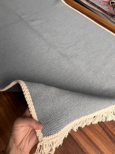 Cotton rug 80x150 cm, anti-slip, blue