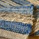 Handmade rug 60x90 cm, seaweed and cotton, natural blue