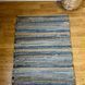 Handmade rug 60x90 cm, seaweed and cotton, natural blue