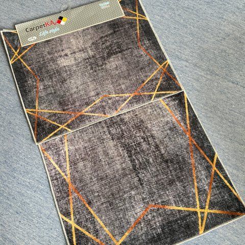 Bath mat set 50x60/60x100 cm, dark grey