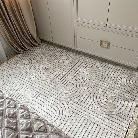 Lint-free carpet 80x150 cm "Modern" anti-slip, beige