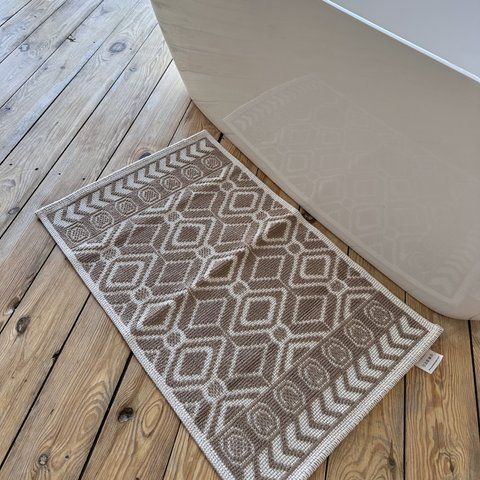 Bathroom mat 50x80 cm 100% cotton, beige