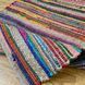 Handmade rug 60x90 cm, seaweed and cotton, multi-colored