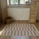 Cotton rug 80x200 cm double-sided, three stripes, beige