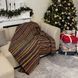 Soft plaid blanket 200x220 cm 50% wool, multi-colored stripes