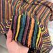 Soft plaid blanket 200x220 cm 50% wool, multi-colored stripes