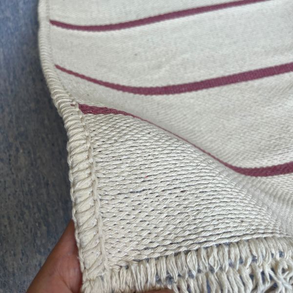 Cotton rug 80x150 cm double-sided, pink striped