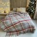 Soft plaid blanket 180x220 cm 50% wool, gray checkered