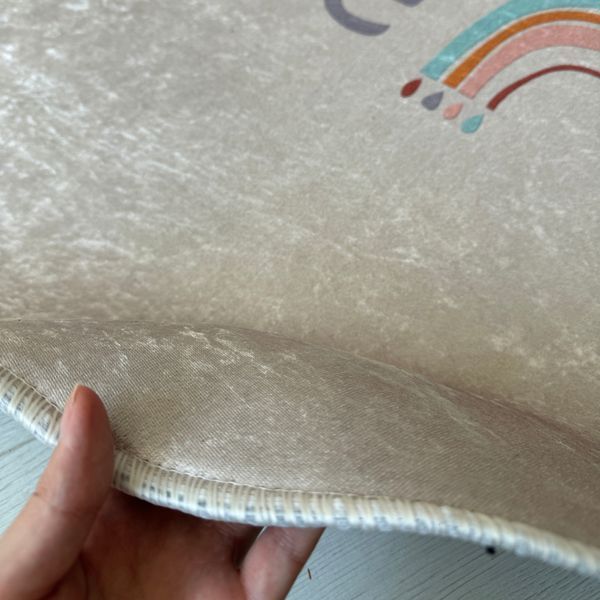 Carpet for children's room "Happy Place" 100x100cm lint-free, anti-slip, beige