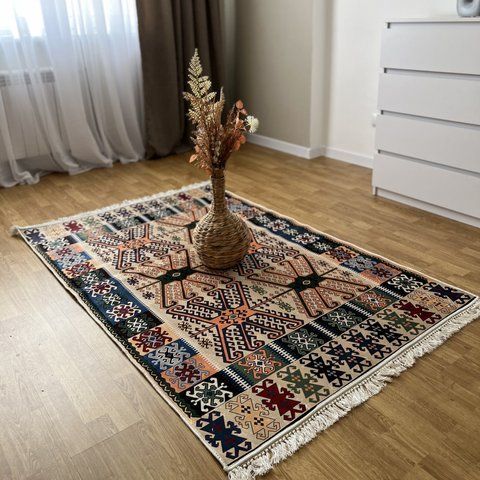 Lint-free carpet 80x300 cm "Eastern Symphony" anti-slip, brown